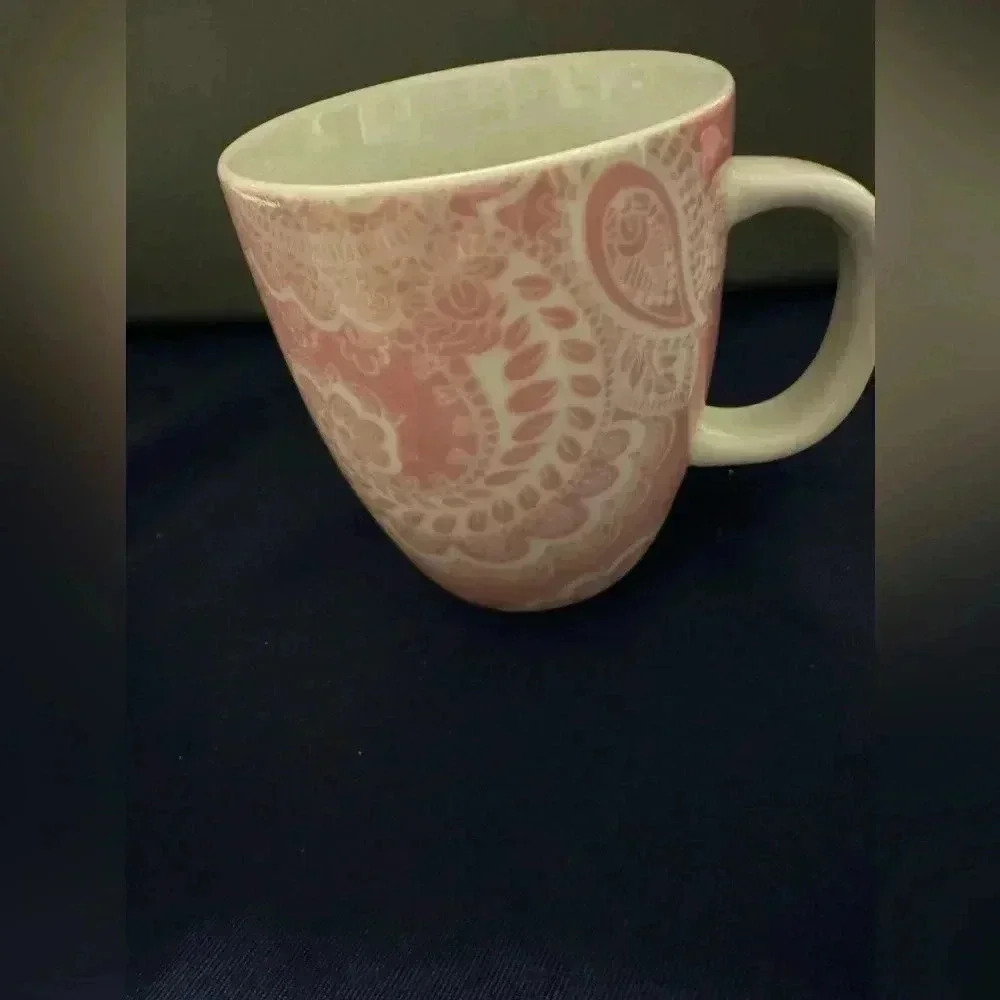 Hallmark Ceramic Pink Lace Flower Swirls Coffe Tea Mug Mother’s Day 4” x 3 1/4”
